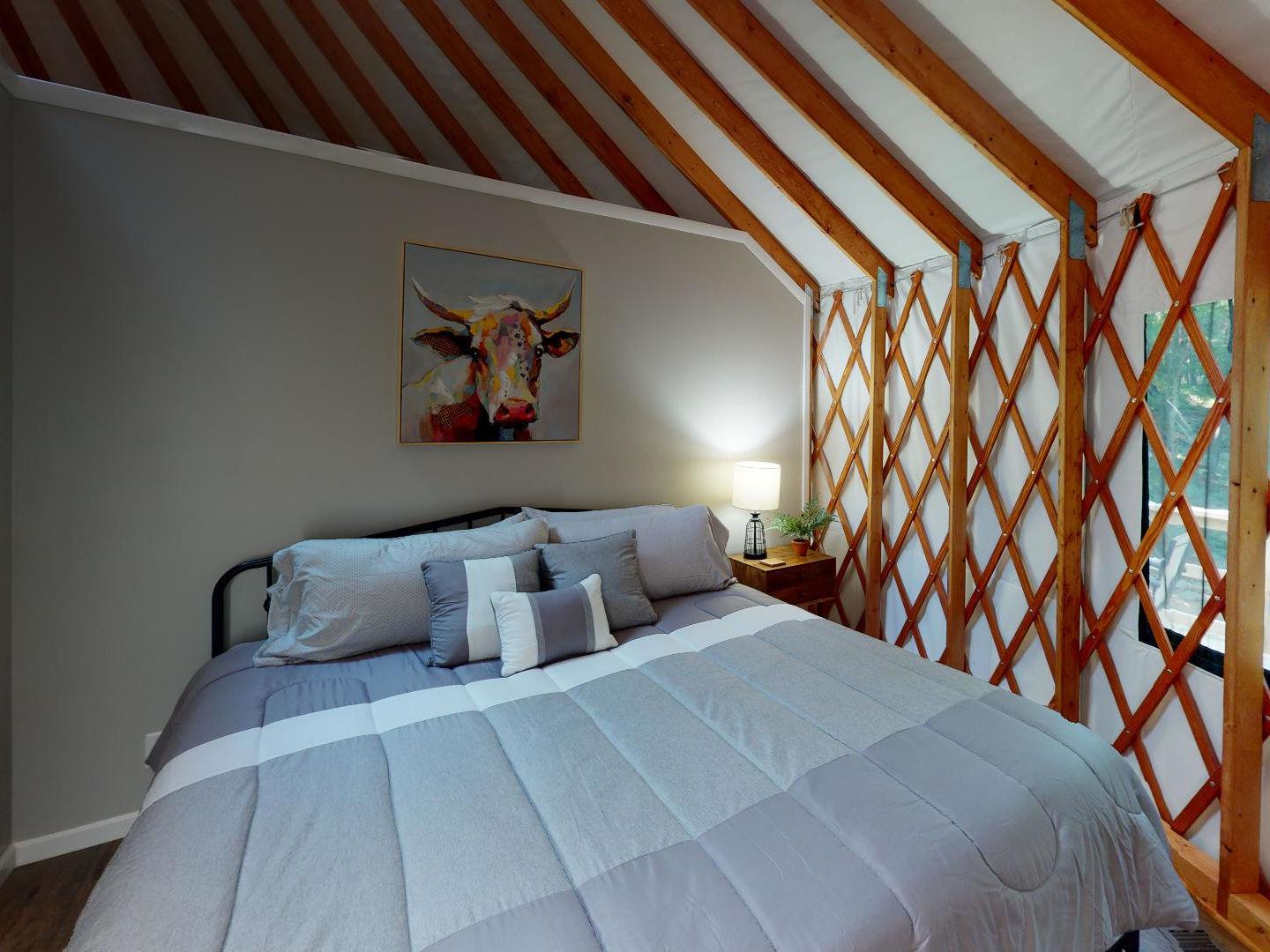 Hocking Hills Yurts Cabins Urban Pine Bedroom 2022